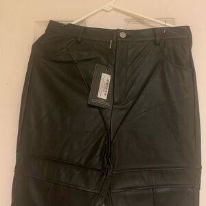 Black Faux Leather Pants